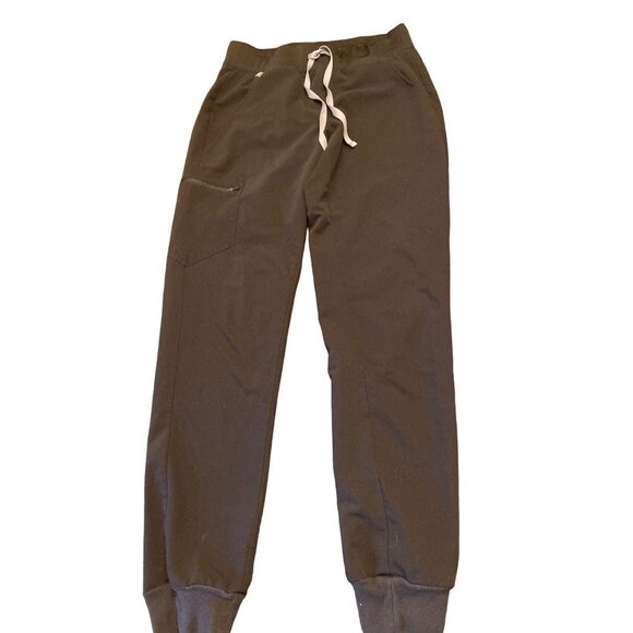 FIGS Dark Gray Elastic Waist Drawstring Pants Jogger Size Small Pockets - Picture 1 of 7